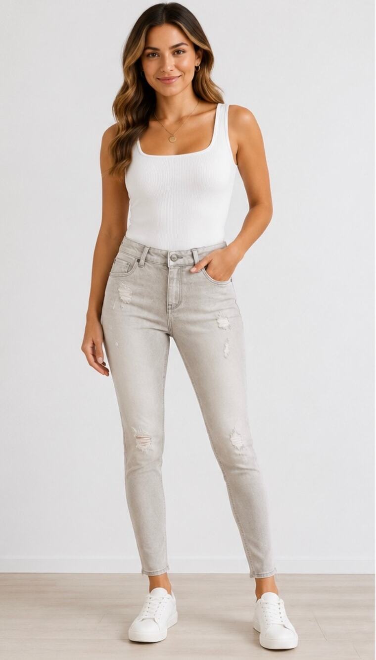 Workshop Republic Skinny Ankle Jeans Beige Mist Women’s 4/26 NWT Stretch